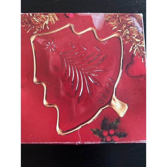 Christmas Candy Dish Decorative Mikasa Christmas Tree Glass Dish Decor - Picture 7 of 7